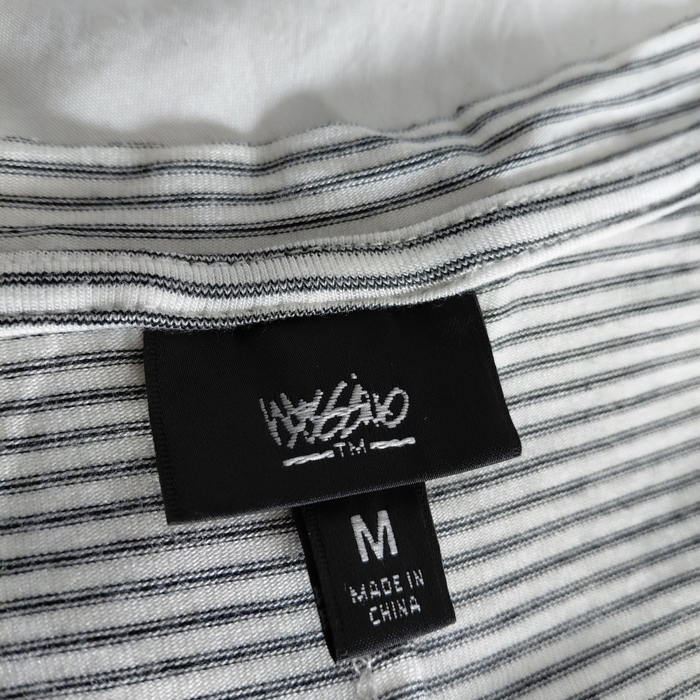Missimo Black & White Striped Short Sleve Shirt Size M- NWT - Picture 4 of 6